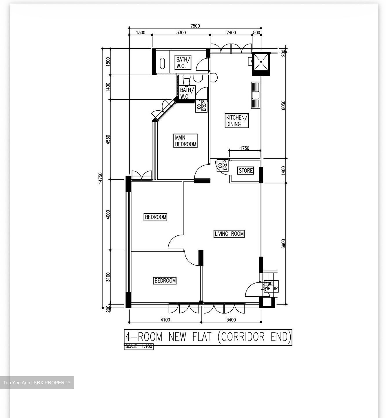 Blk 107 Yishun Ring Road (Yishun), HDB 4 Rooms #614240271